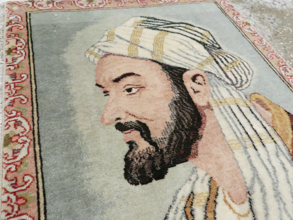 Vintage Persian Tabriz Pictorial Rug, No.28138 - Gsblank