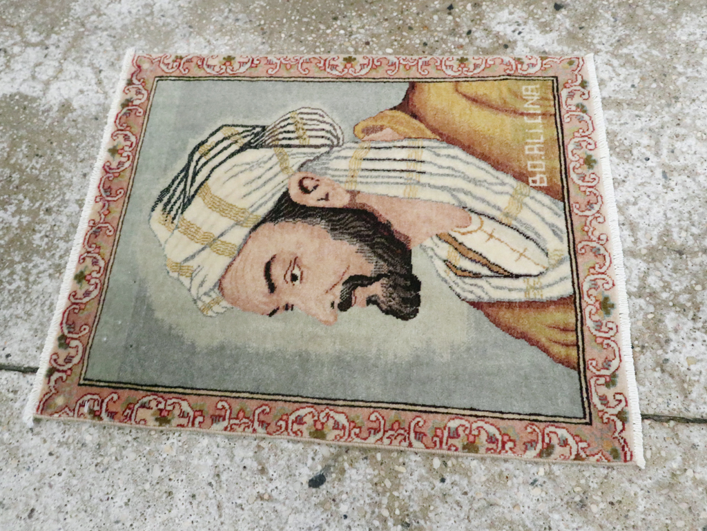 Vintage Persian Tabriz Pictorial Rug, No.28138 - Gsblank