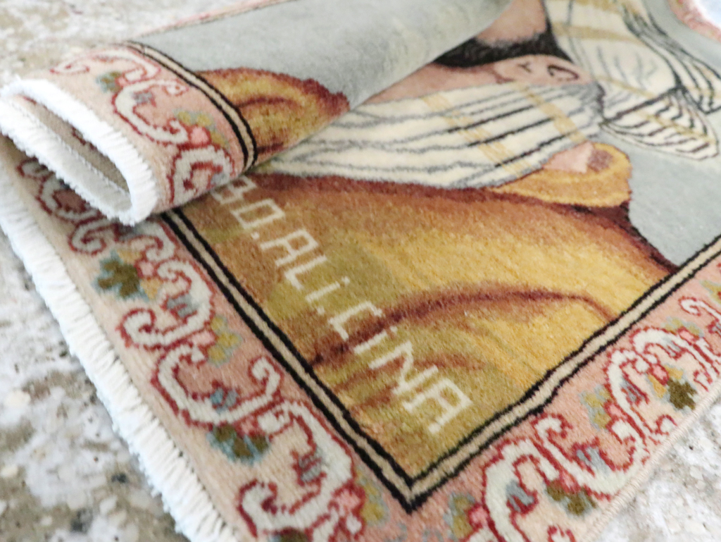 Vintage Persian Tabriz Pictorial Rug, No.28138 - Gsblank