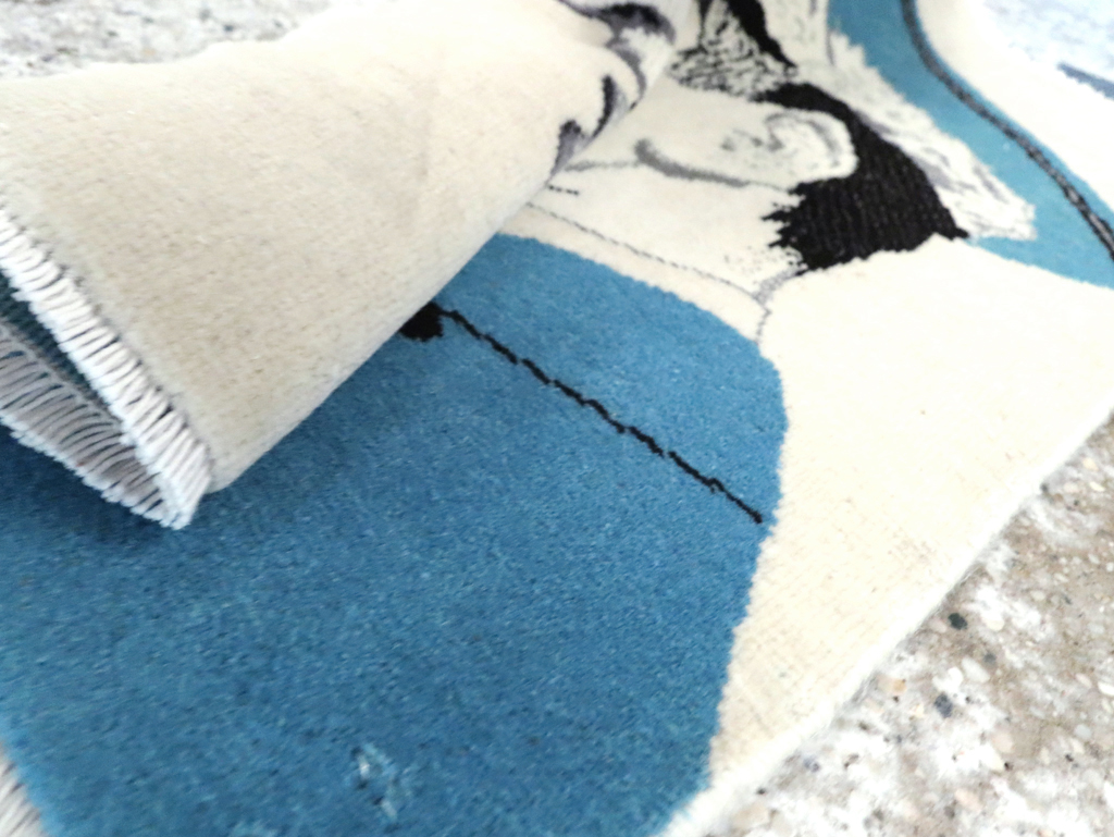 Vintage Persian Tabriz Pictorial Rug, No.28139 - Gsblank