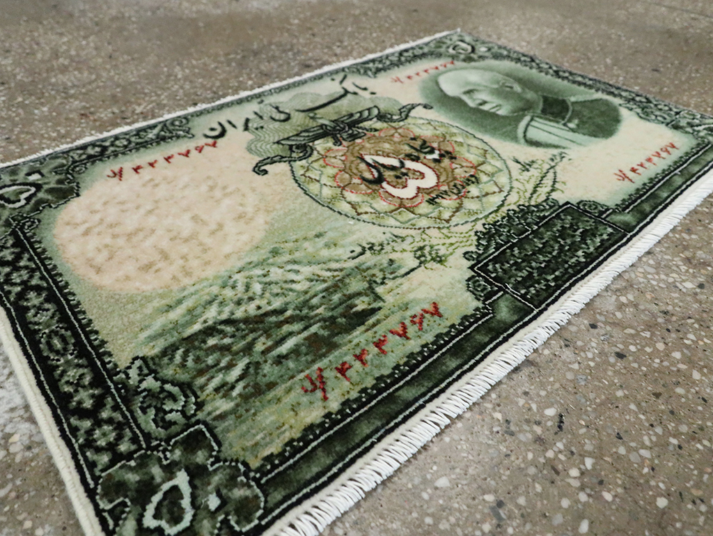 Vintage Persian Tabriz Pictorial Rug, No.28140 - Gsblank