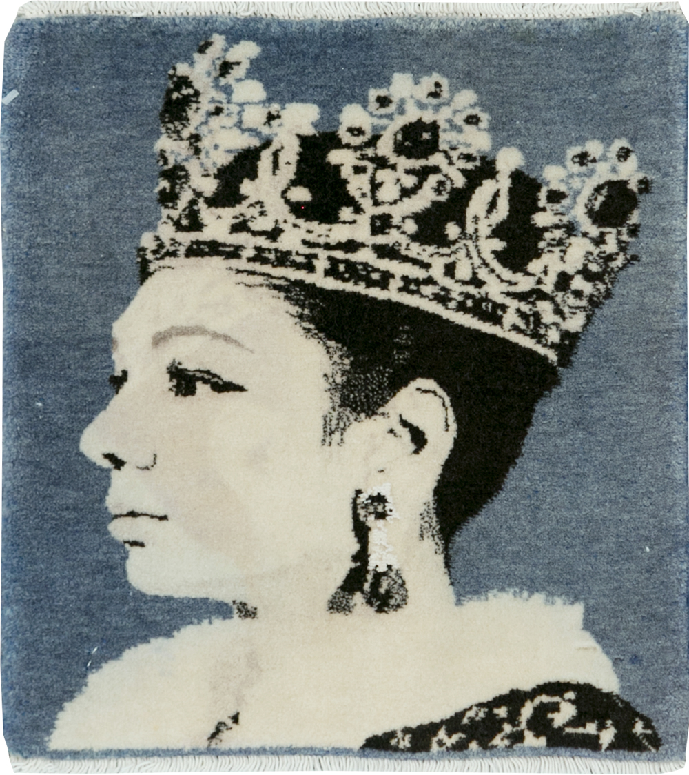 Vintage Persian Tabriz Pictorial Rug, No.28141 - Gsblank