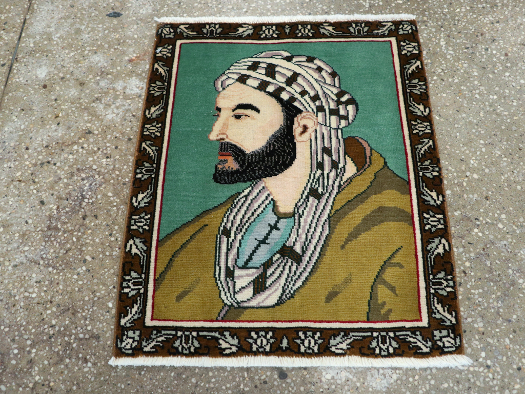 Vintage Persian Tabriz Pictorial Rug, No.28142 - Gsblank