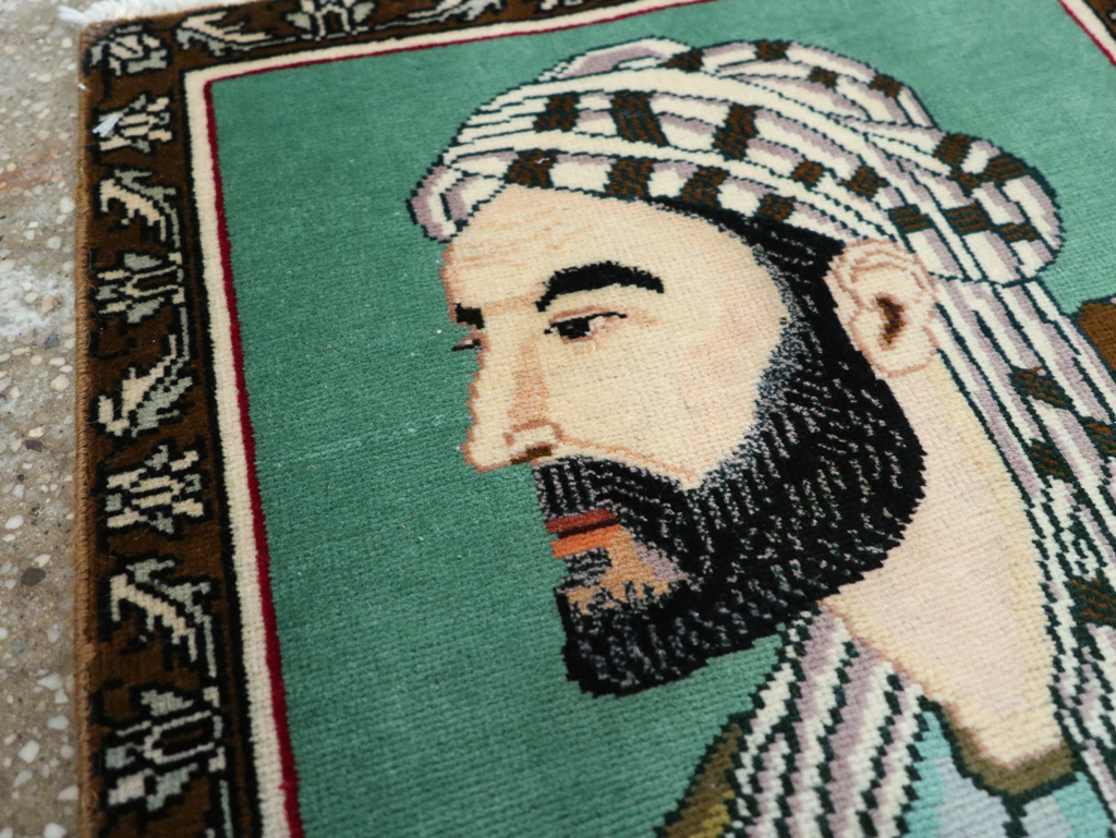 Vintage Persian Tabriz Pictorial Rug, No.28142 - Gsblank