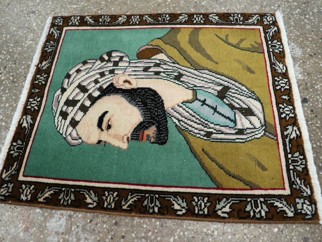 Vintage Persian Tabriz Pictorial Rug, No.28142 - Gsblank