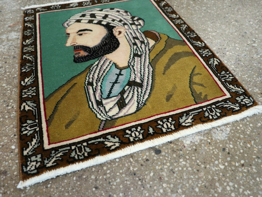 Vintage Persian Tabriz Pictorial Rug, No.28142 - Gsblank