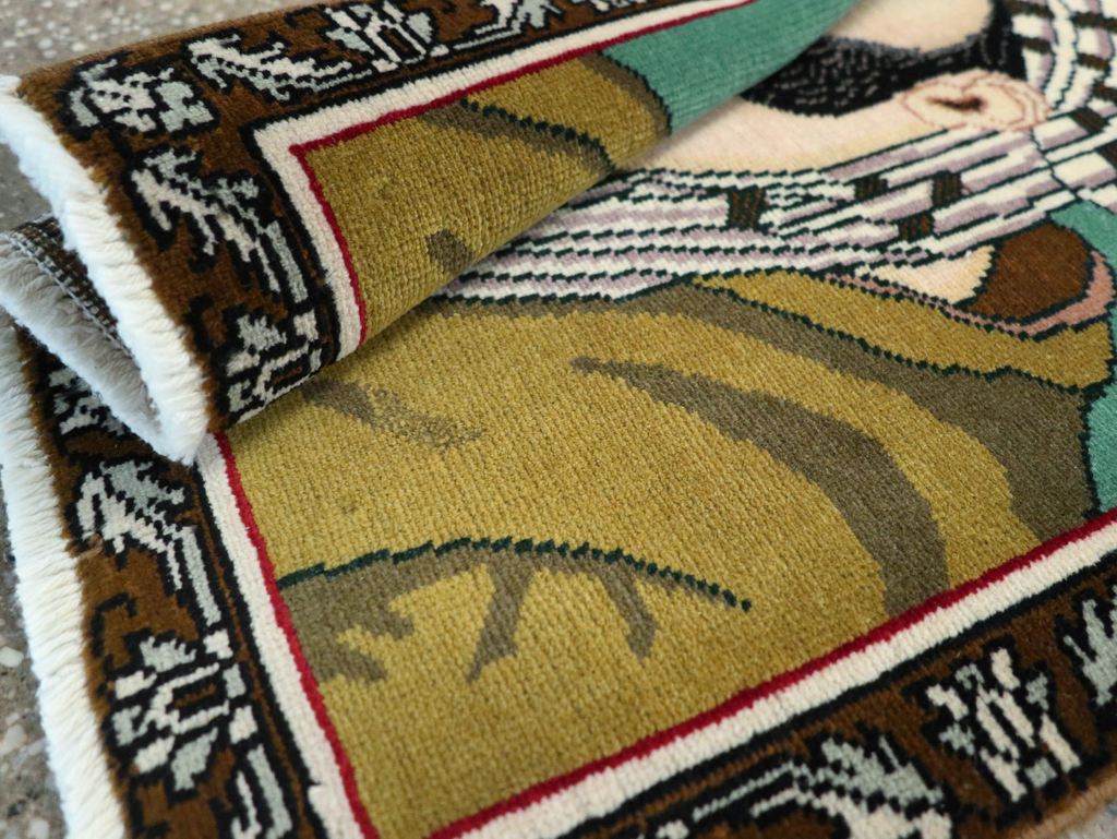 Vintage Persian Tabriz Pictorial Rug, No.28142 - Gsblank