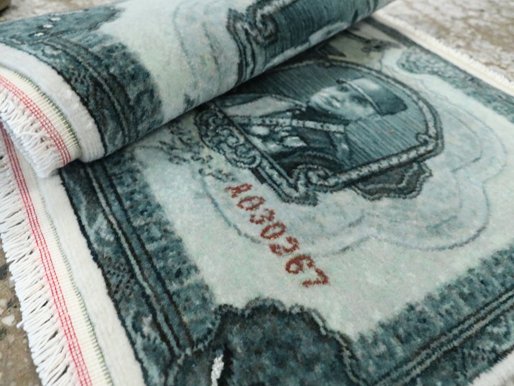 Modern Persian Tabriz Pictorial Rug, No.28143 - Gsblank