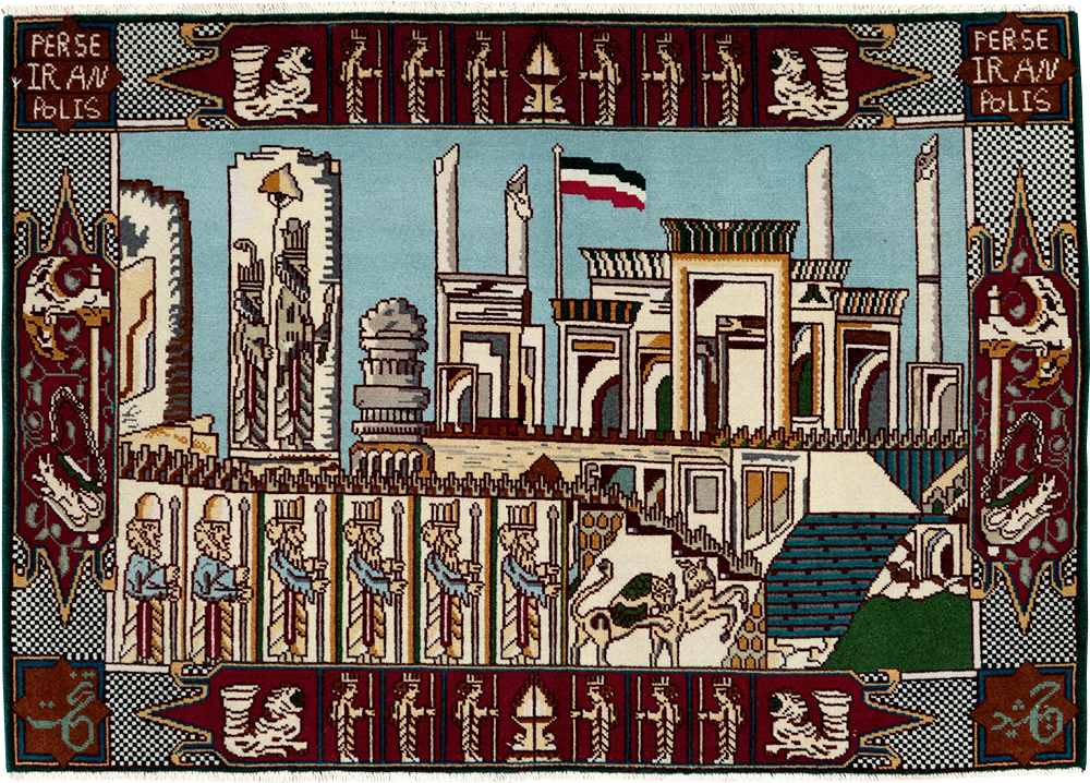 Vintage Persian Tabriz Pictorial Rug (Pair: 1 of 2), No.28163 - Gsblank