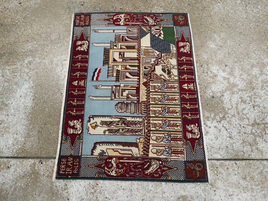 Vintage Persian Tabriz Pictorial Rug (Pair: 1 of 2), No.28163 - Gsblank