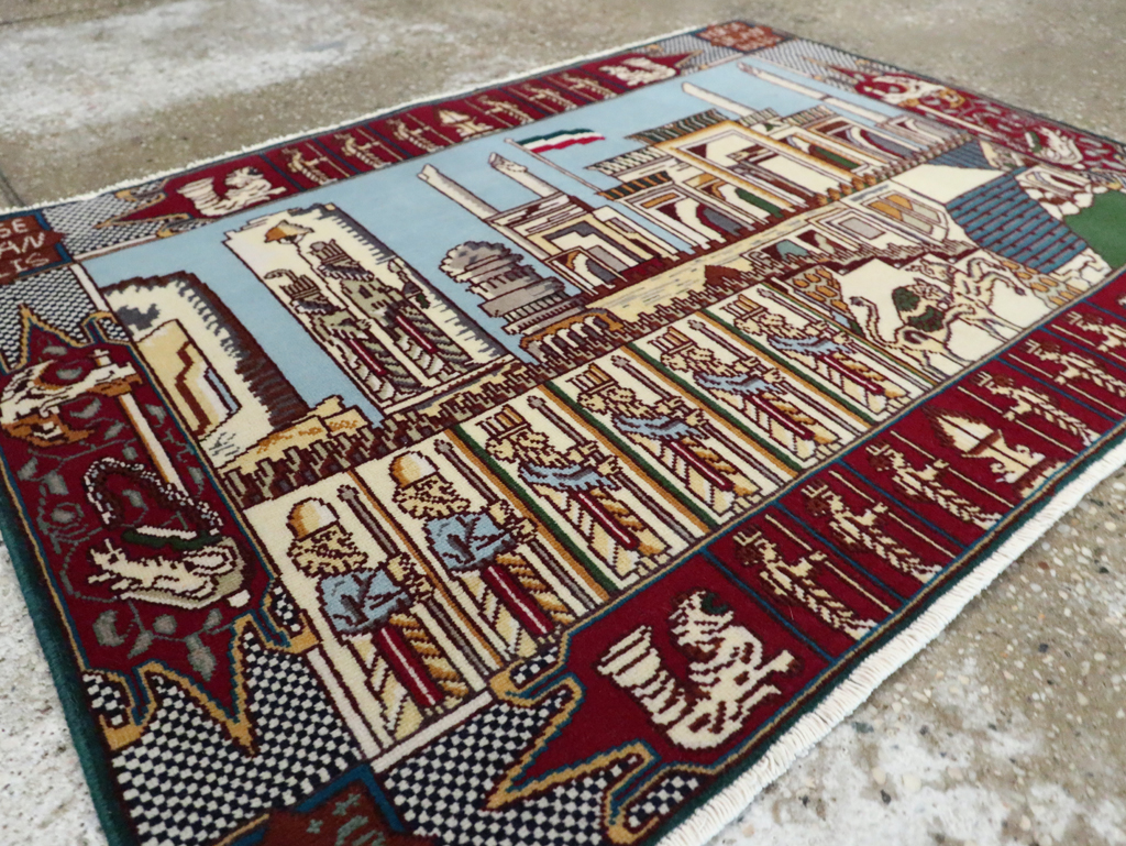 Vintage Persian Tabriz Pictorial Rug (Pair: 1 of 2), No.28163 - Gsblank