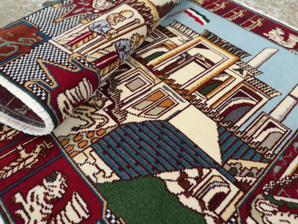 Vintage Persian Tabriz Pictorial Rug (Pair: 1 of 2), No.28163 - Gsblank