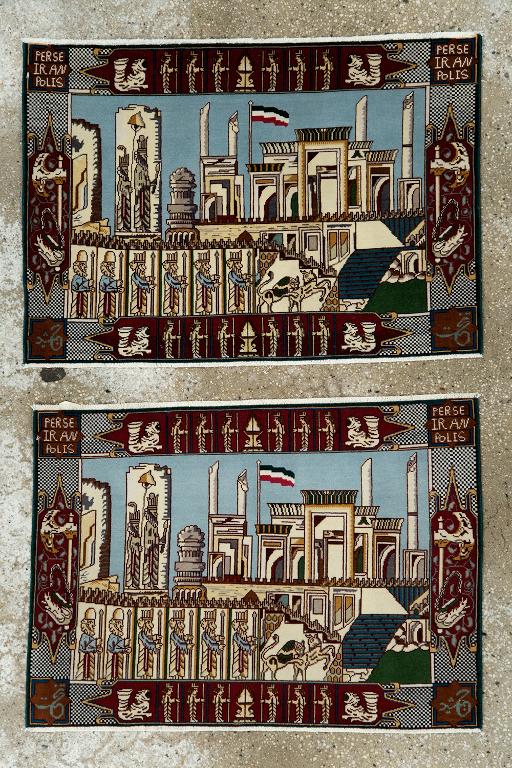 Vintage Persian Tabriz Pictorial Rug (Pair: 1 of 2), No.28163 - Gsblank