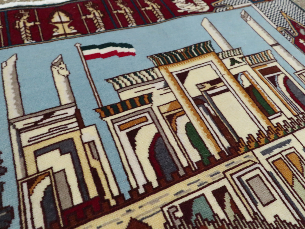 Vintage Persian Tabriz Pictorial Rug (Pair: 2 of 2), No.28164 - Gsblank