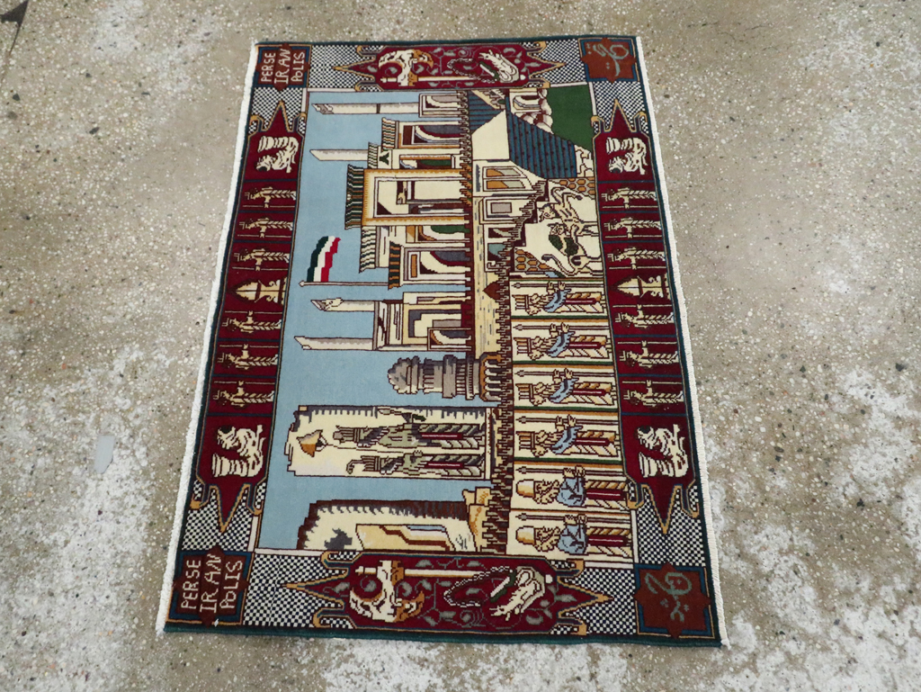 Vintage Persian Tabriz Pictorial Rug (Pair: 2 of 2), No.28164 - Gsblank