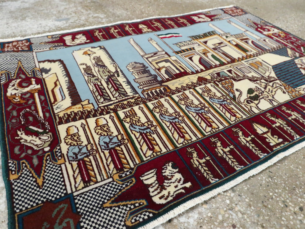 Vintage Persian Tabriz Pictorial Rug (Pair: 2 of 2), No.28164 - Gsblank