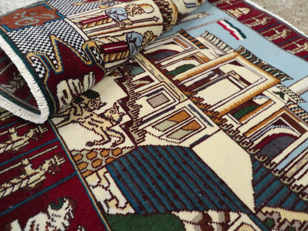 Vintage Persian Tabriz Pictorial Rug (Pair: 2 of 2), No.28164 - Gsblank