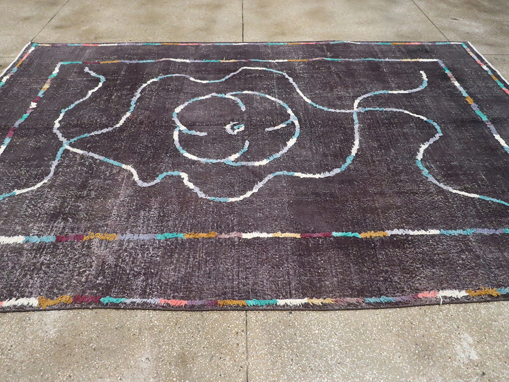 Modern Turkish Anatolian Distressed Room Size Carpet, No.28167 - Gsblank