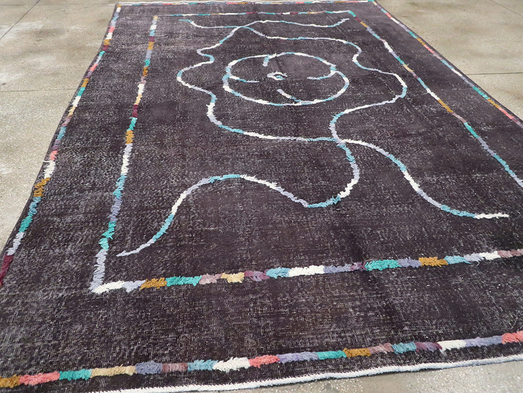 Modern Turkish Anatolian Distressed Room Size Carpet, No.28167 - Gsblank