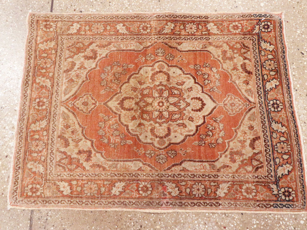 Vintage Persian Tabriz Throw Rug, No.28172 - Gsblank