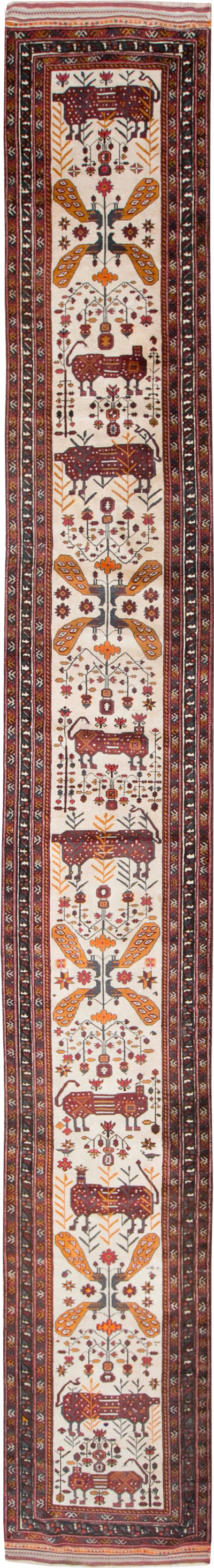 Vintage Persian Qashqai Runner, No.28183 - Gsblank