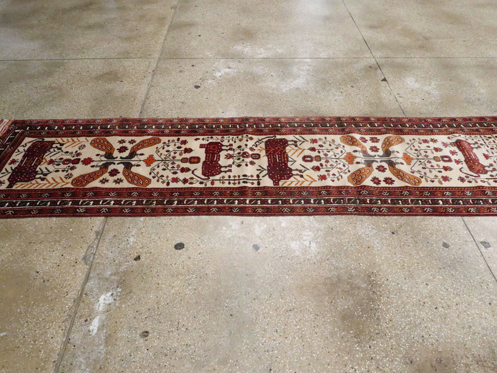 Vintage Persian Qashqai Runner, No.28183 - Gsblank