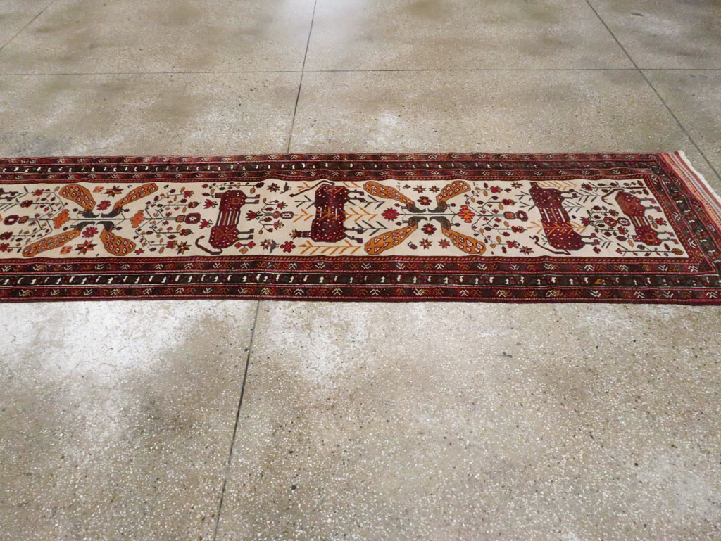 Vintage Persian Qashqai Runner, No.28183 - Gsblank