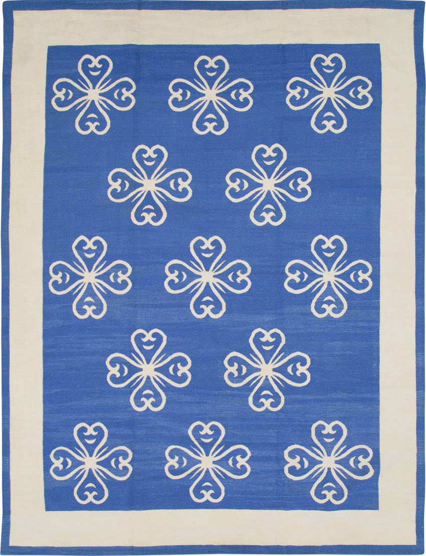 Modern Turkish Flatweave Room Size Carpet, No.28186 - Gsblank