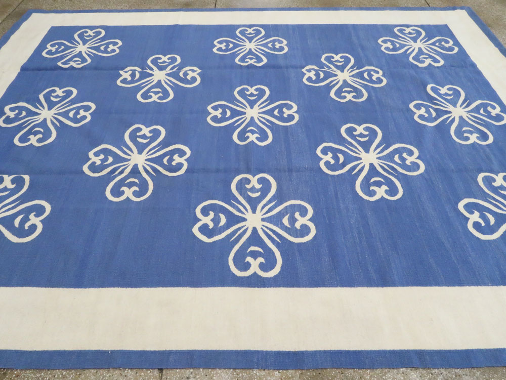 Modern Turkish Flatweave Room Size Carpet, No.28186 - Gsblank