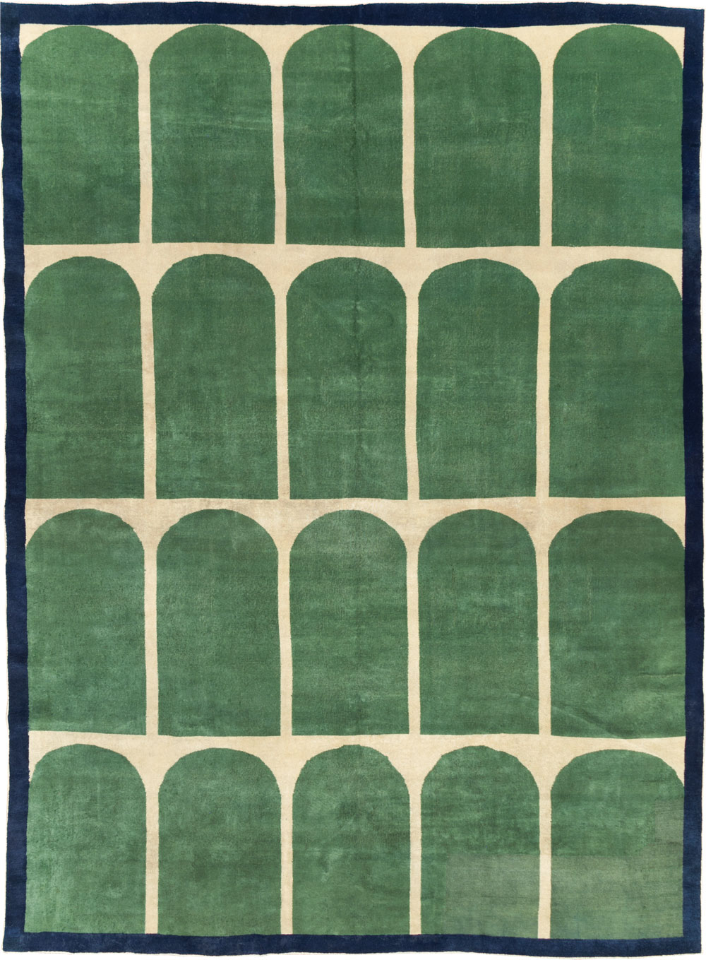 Vintage Turkish Art Deco Style Room Size Carpet, No.28191 - Gsblank
