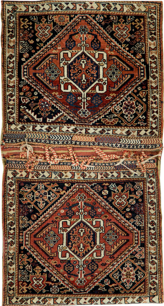 Antique Persian Qashqai Saddlebag (Khorjin), No.28219 - Gsblank