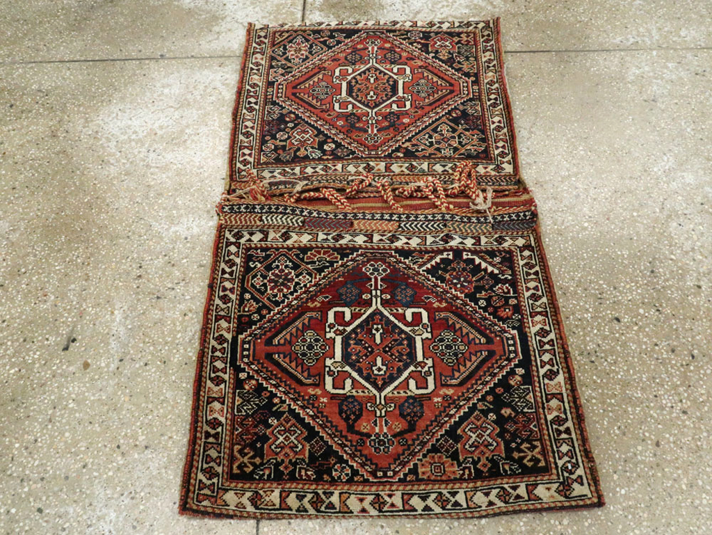Antique Persian Qashqai Saddlebag (Khorjin), No.28219 - Gsblank