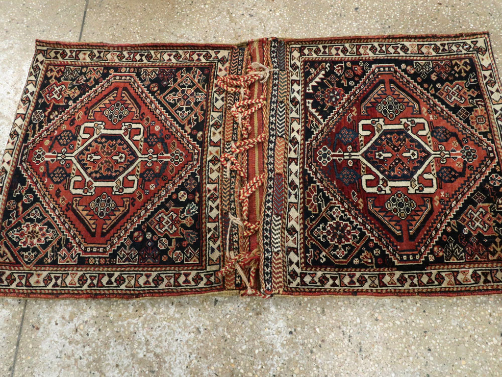 Antique Persian Qashqai Saddlebag (Khorjin), No.28219 - Gsblank
