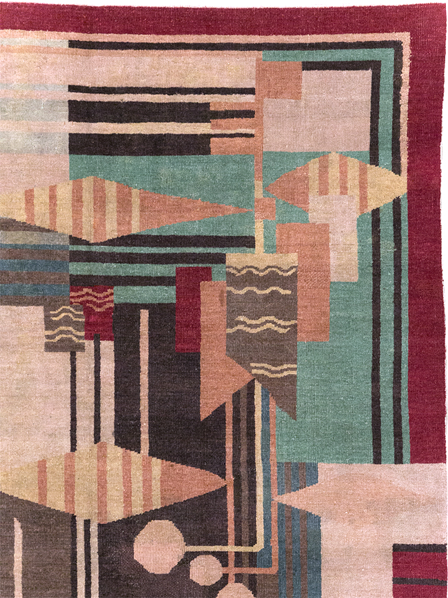 Vintage Indian Art Deco Room Size Carpet, No.28222 - Gsblank