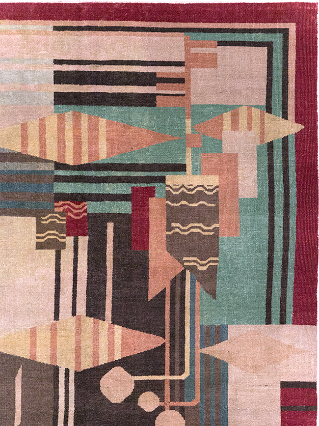 Vintage Indian Art Deco Room Size Carpet, No.28222 - Gsblank