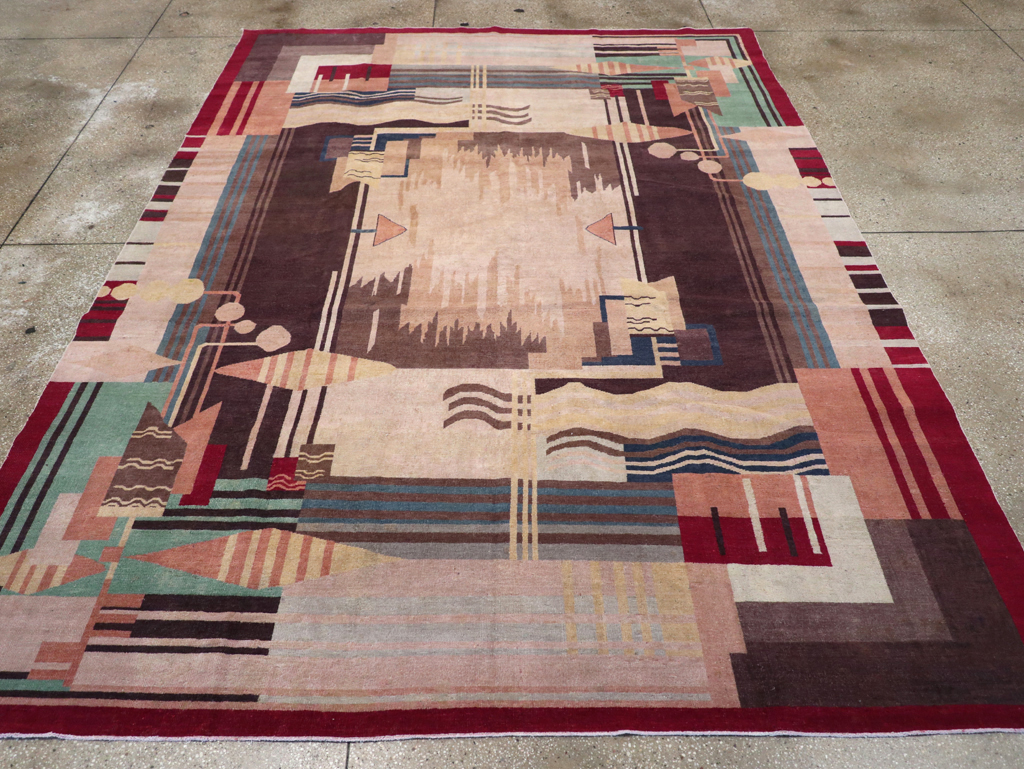 Vintage Indian Art Deco Room Size Carpet, No.28222 - Gsblank