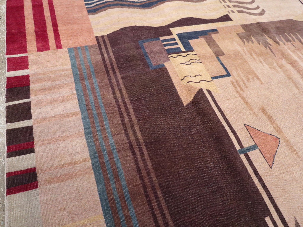 Vintage Indian Art Deco Room Size Carpet, No.28222 - Gsblank