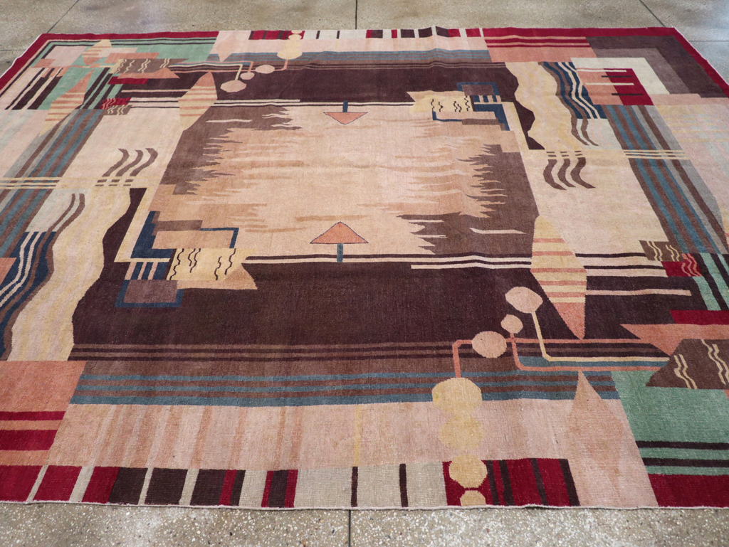 Vintage Indian Art Deco Room Size Carpet, No.28222 - Gsblank
