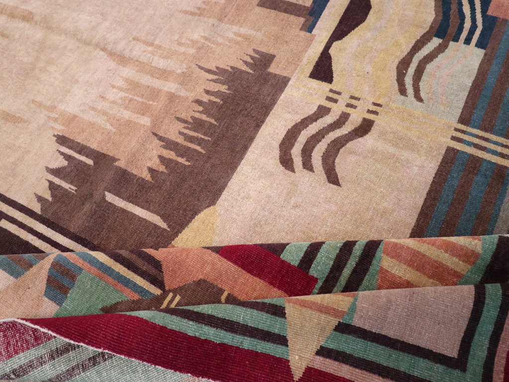 Vintage Indian Art Deco Room Size Carpet, No.28222 - Gsblank