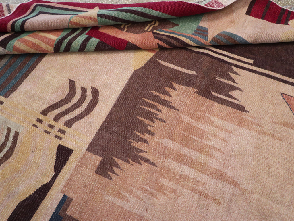 Vintage Indian Art Deco Room Size Carpet, No.28222 - Gsblank