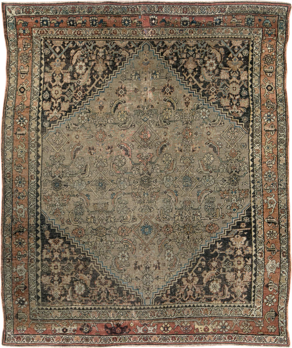 Antique Persian Bidjar Square Accent Rug, No.28231 - Gsblank