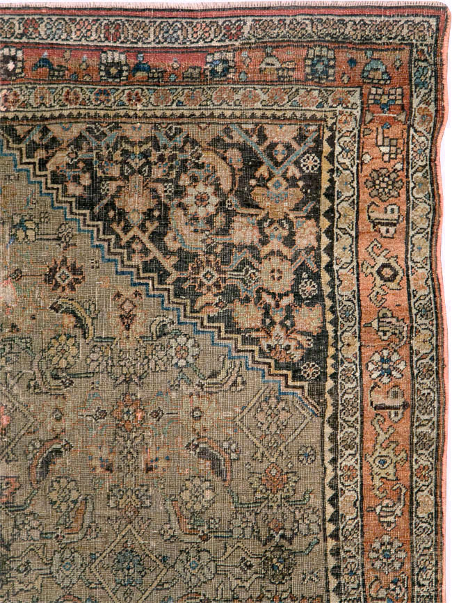 Antique Persian Bidjar Square Accent Rug, No.28231 - Gsblank