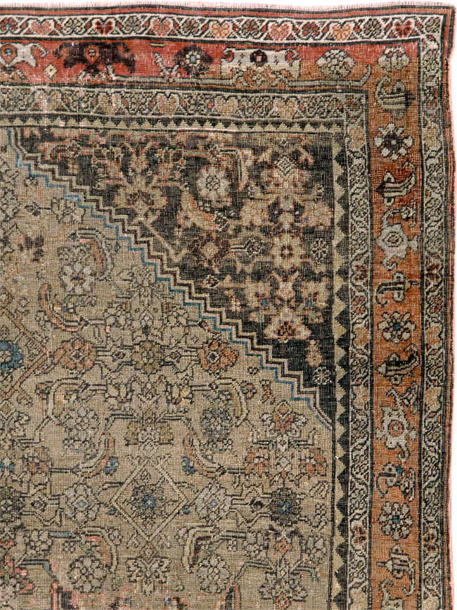Antique Persian Bidjar Square Accent Rug, No.28231 - Gsblank