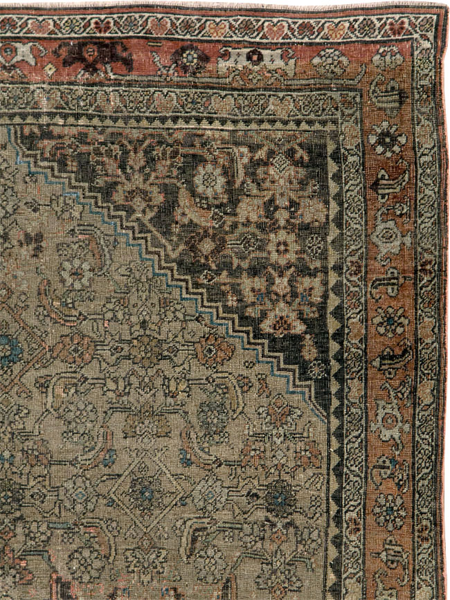 Antique Persian Bidjar Square Accent Rug, No.28231 - Gsblank