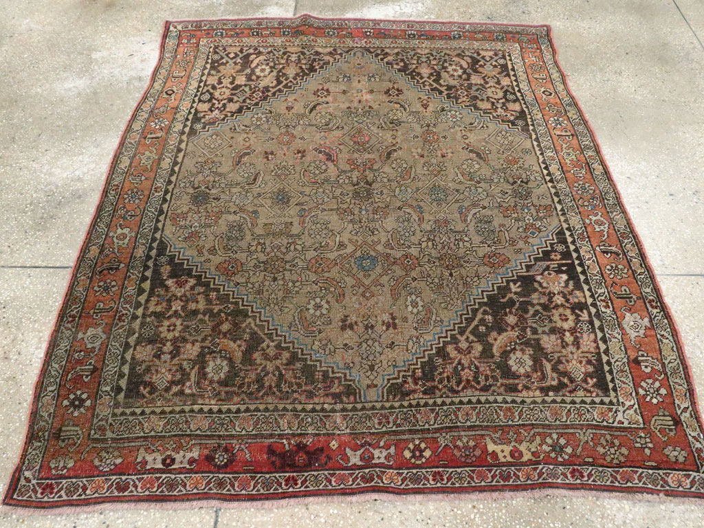 Antique Persian Bidjar Square Accent Rug, No.28231 - Gsblank