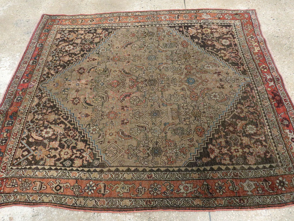Antique Persian Bidjar Square Accent Rug, No.28231 - Gsblank