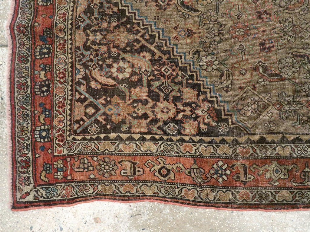 Antique Persian Bidjar Square Accent Rug, No.28231 - Gsblank