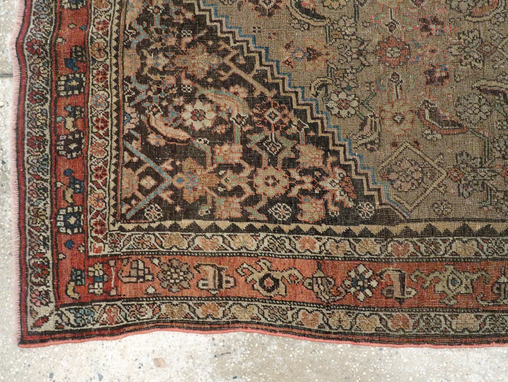 Antique Persian Bidjar Square Accent Rug, No.28231 - Gsblank