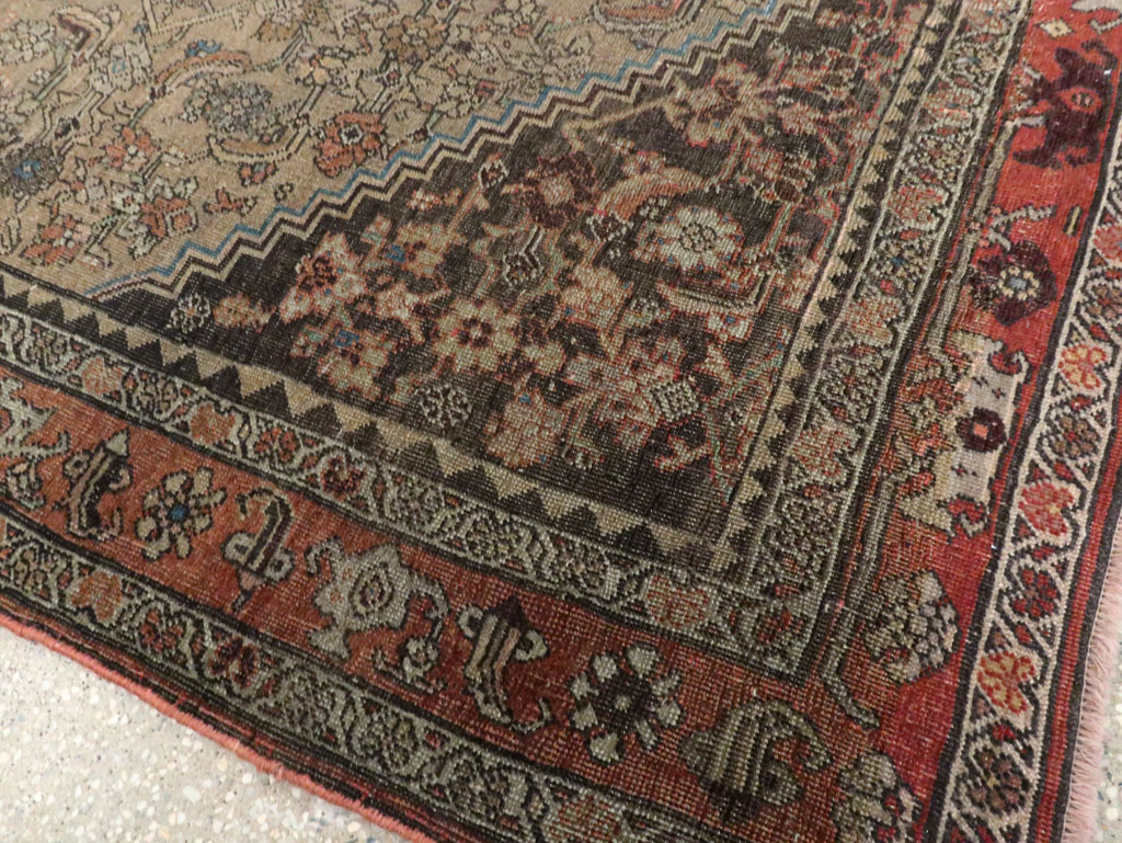 Antique Persian Bidjar Square Accent Rug, No.28231 - Gsblank