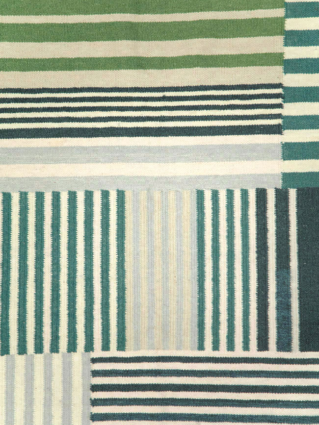 Modern Turkish Flatweave Accent Rug, No.28242 - Gsblank